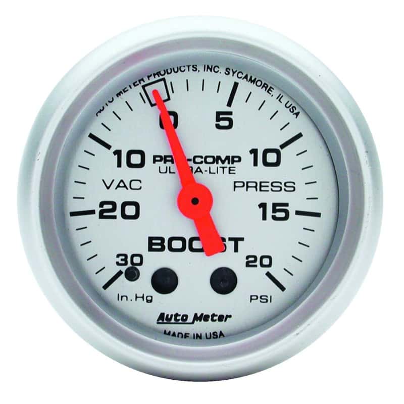 AutoMeter — Autometer Ultra-Lite 52mm 20 PSI Mechanical Boost Gauge
2" BOOST-VAC, 30" - view 1