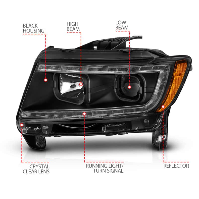 ANZO — ANZO 11-13 Jeep Grand Cherokee (Factory Halogen Only) Projector Headlights w/Light Bar Swtchbk Black
Head Light Set
HdLtSet - view 10