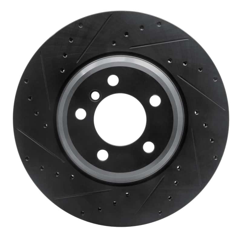 R1 Concepts — R1 02-08 BMW 745LI Front Left Drilled & Slotted Black Brake Rotor
R1 Brake Rotor Drill - view 1