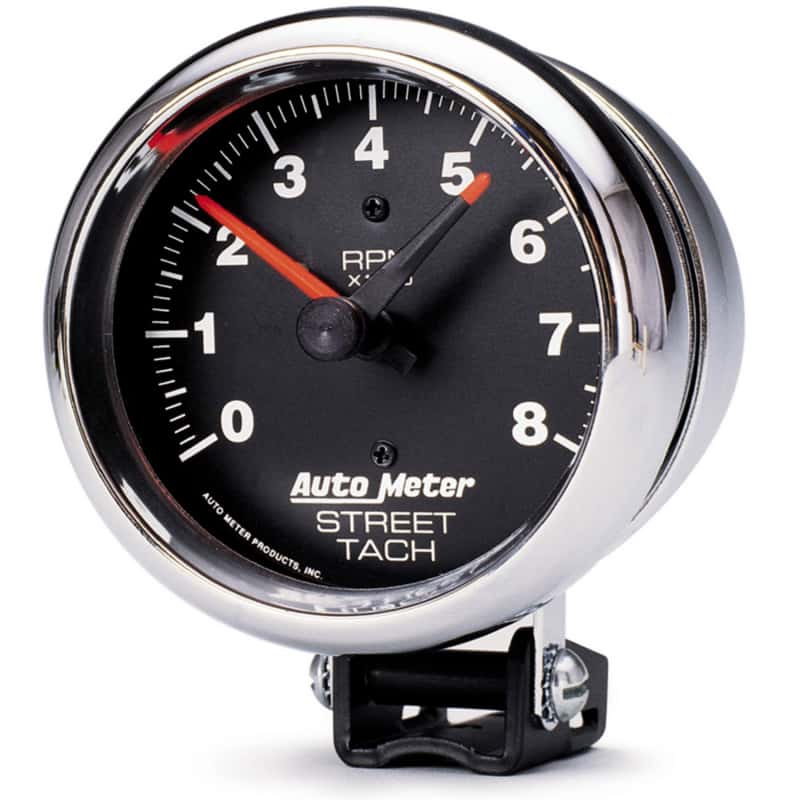 AutoMeter — Autometer Traditional Chrome 3-3/4in 8k w/ Red Line Tachometer
3-3/4" TACH, 8,000 R - view 1
