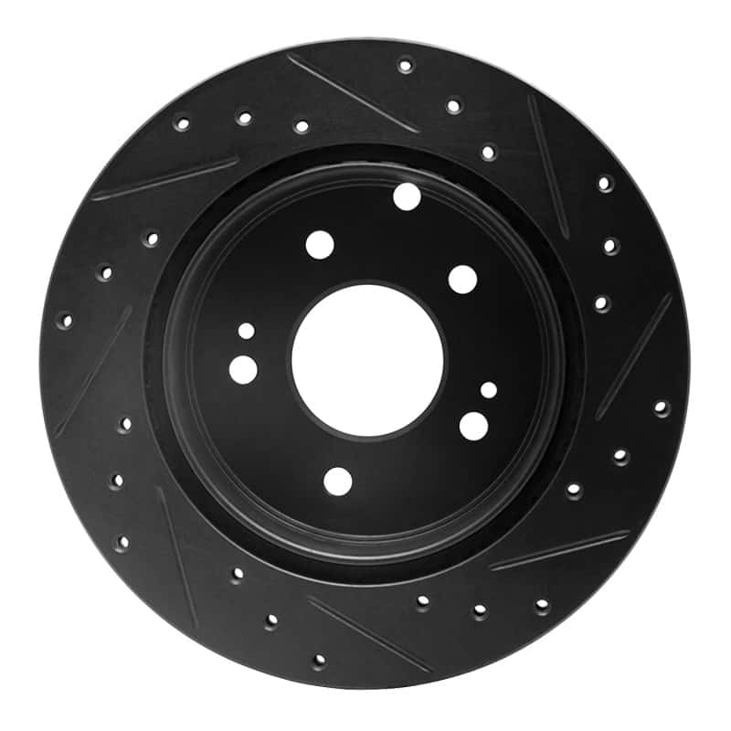 R1 Concepts — R1 06-12 Mitsubishi Eclipse Rear Left Drilled & Slotted Black Brake Rotor
R1 Brake Rotor Drill - view 5