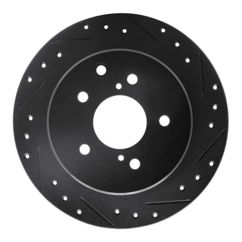 R1 Concepts — R1 90-96 Infiniti Q45 Rear Right Drilled & Slotted Black Brake Rotor
R1 Brake Rotor Drill - view 1