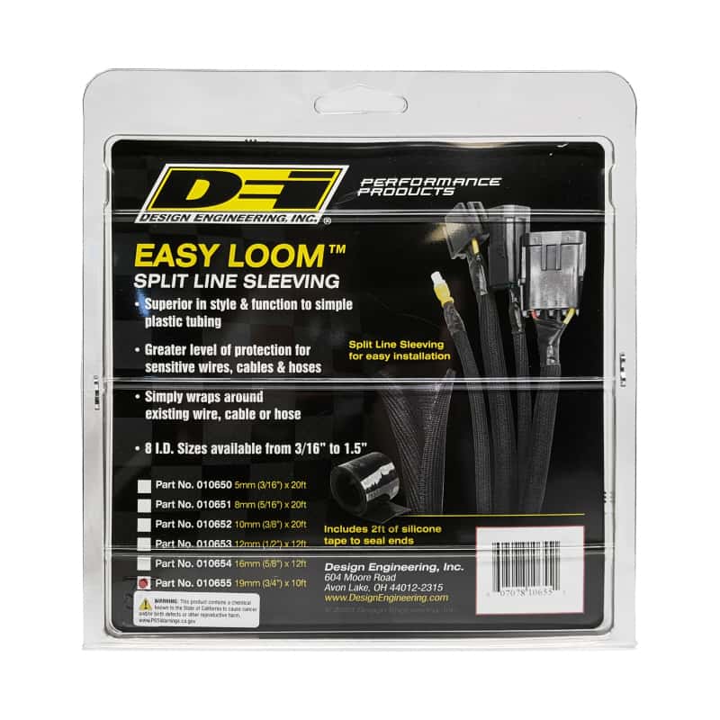 DEI — DEI Split Wire Sleeve Easy Loom 19mm-3/4in x 10 Black
Wire Sleeve - view 7