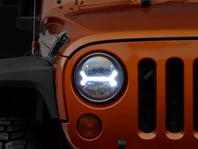 Raxiom — Raxiom 07-18 Jeep Wrangler JK LED Halo Headlights- Black Housing (Clear Lens)
Headlights - view 2