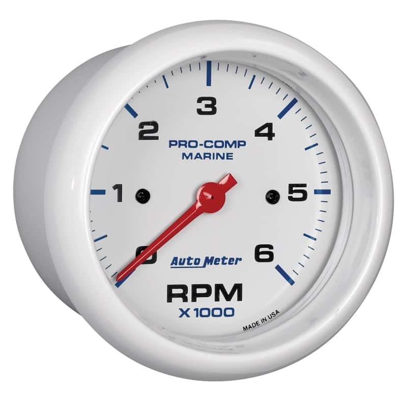 AutoMeter — Autometer Marine White Ultra-Lite Gauge 3-3/8in Tachometer 6K RPM
3.4" TACH 6KRPM MW - view 6