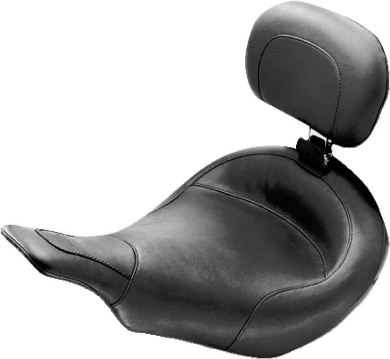 Mustang Motorcycle — Mustang 97-07 Harley Electra Glide, Rd Glide Standard Touring Solo Seat w/ Driver Backrest - Black - view 1