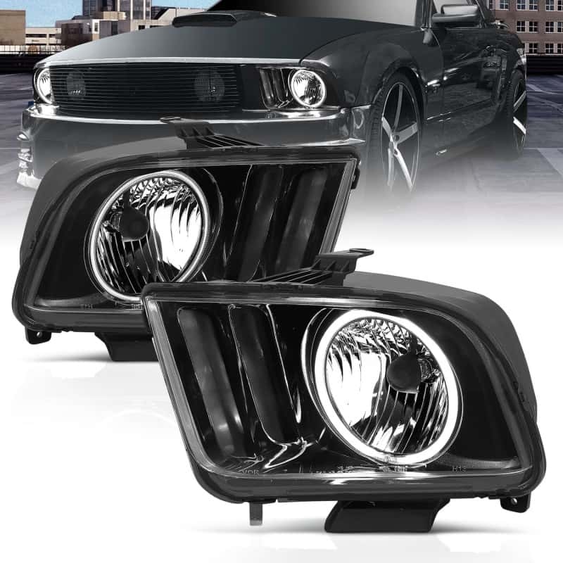 ANZO — ANZO 2005-2009 Ford Mustang Crystal Headlights w/ Halo Black (CCFL)
Head Light Set
HdLtSet - view 1