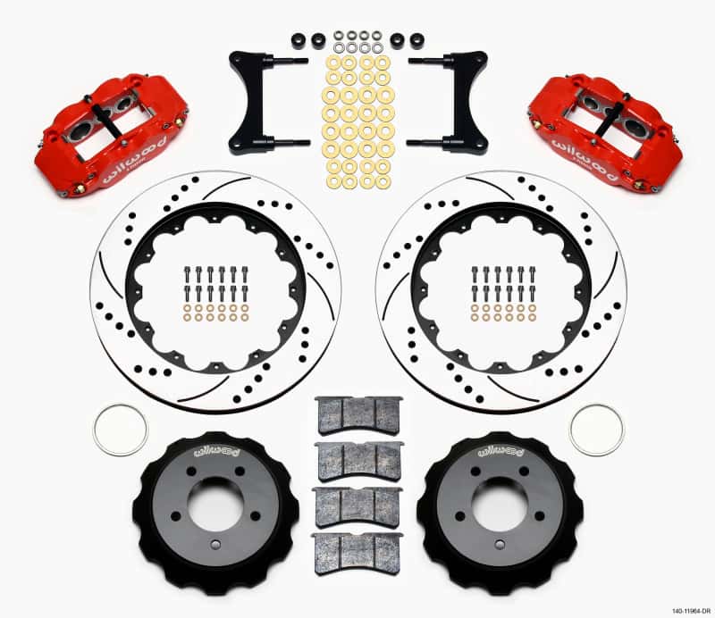 Wilwood — Wilwood Narrow Superlite 6R Front Hat Kit 14.00in Drill Red 93-96 Mazda RX7
BRAKE KIT - view 1