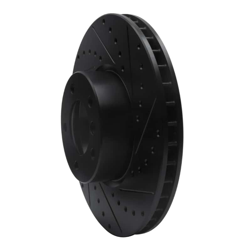 R1 Concepts — R1 00-03 BMW 530I Front Right Drilled & Slotted Black Brake Rotor
R1 Brake Rotor Drill - view 2