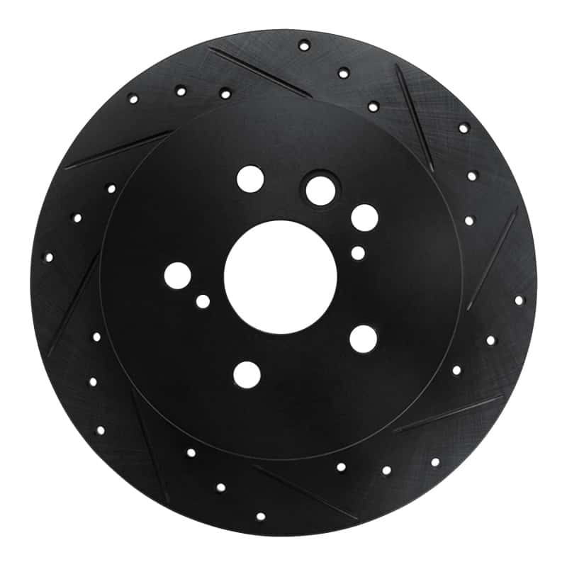 R1 Concepts — R1 04-05 Toyota RAV4 Rear Right Drilled & Slotted Black Brake Rotor
R1 Brake Rotor Drill - view 1