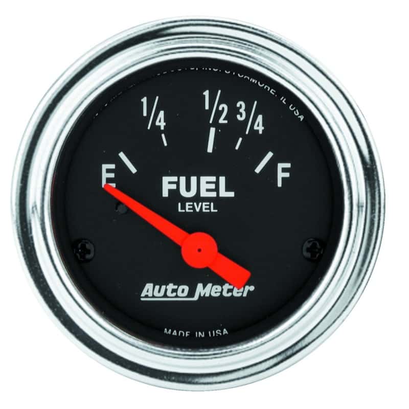 AutoMeter — AutoMeter Gauge Fuel Level 2-1/16in. 16 Ohm(e) to 158 Ohm(f) Elec Traditional Chrome
2" FUEL LEVEL, 16 E/ - view 1