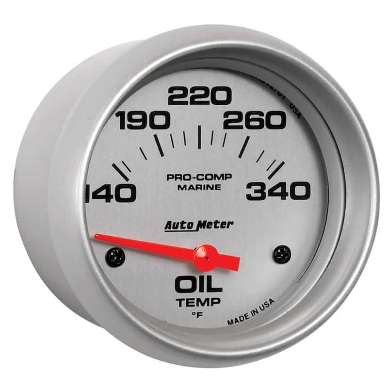 AutoMeter — Autometer Marine Silver Ultra Lite Electric Oil Temperature Gauge 2-5/8in 140-300 Deg F
GA 2.6" OT 300 E MS - view 6