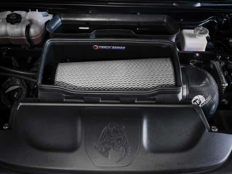 aFe — aFe 21-23 RAM 1500 TRX Track Series Carbon Fiber Cold Air Intake System w/ Pro DRY S
Track Series Intake  - view 6