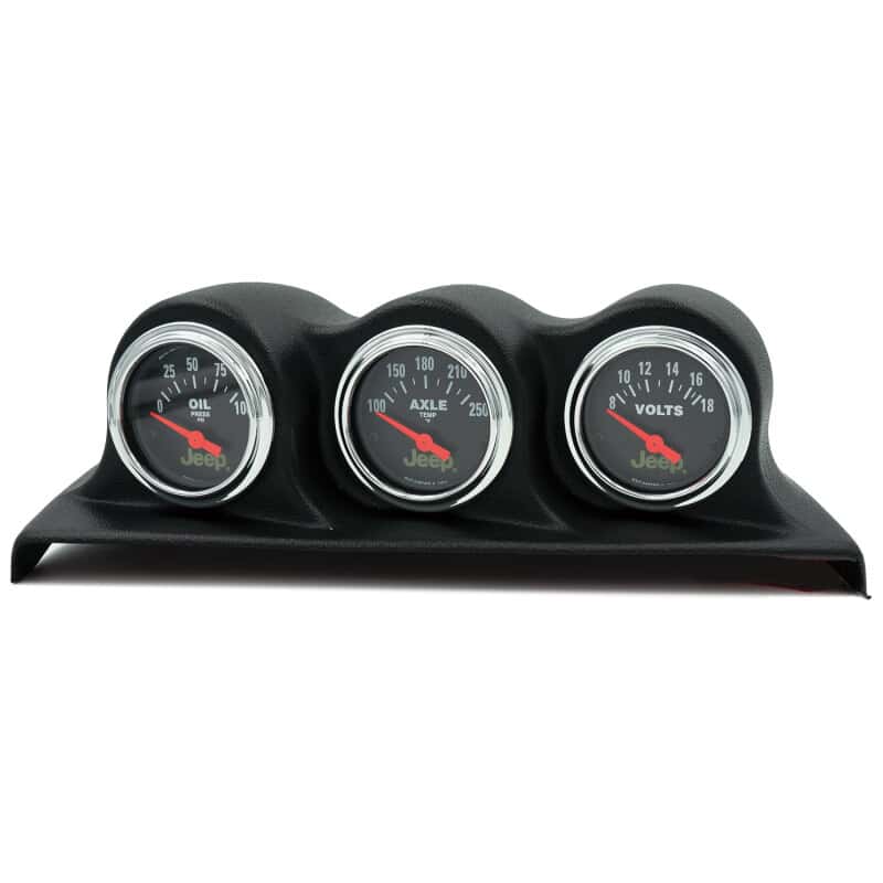 AutoMeter — Autometer 07-10 Jeep Wrangler JK Oil PSI/Axle Temp/Volt 3 Piece Gauge Kit
JEEP JK 3 GAUGE KIT - view 2