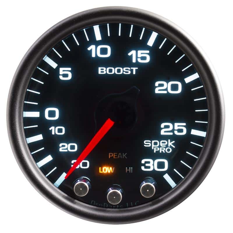 AutoMeter — Autometer Spek-Pro Gauge Vac/Boost 2 1/16in 30Inhg-30psi Stepper Motor Peak & Warn Black/Smoke/Black
GA 2" BST 30 BSB SPK - view 1