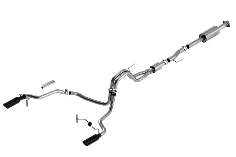 Borla — Borla F-150 2021 5.0L 4dr CC SB EC STB Lariat/KR/Pltnm/LTD 3/2.25 SRE Cat-Back S-Type Black CHR Tips
Cat-Back System - view 1