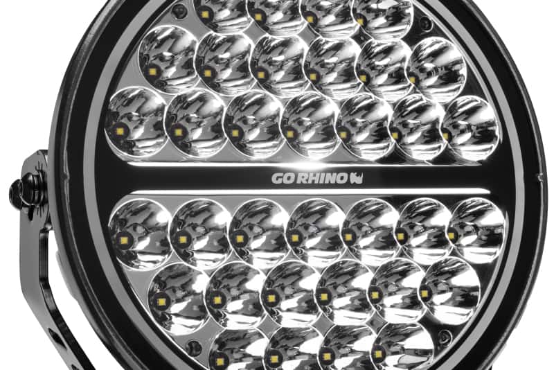 Go Rhino — Go Rhino Xplor Blackout Series Round Single LED Spot Light Kit w/DRL (Surface Mount) 9in. - Blk
BLK-9"LightKit W/DRL - view 2