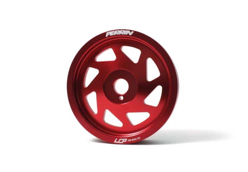 Perrin Performance — PERRIN 15-18 Subaru WRX / 13-20 BRZ / 14-18 FXT / 13-16 Crosstrek Lightened Crank Pulley - Red - view 1