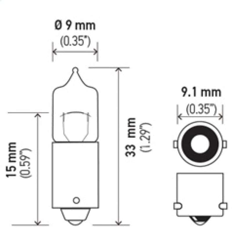 Hella — Hella Bulb H20W 12V 20W Ba9S T275
H20W Halogen Bulb - view 5