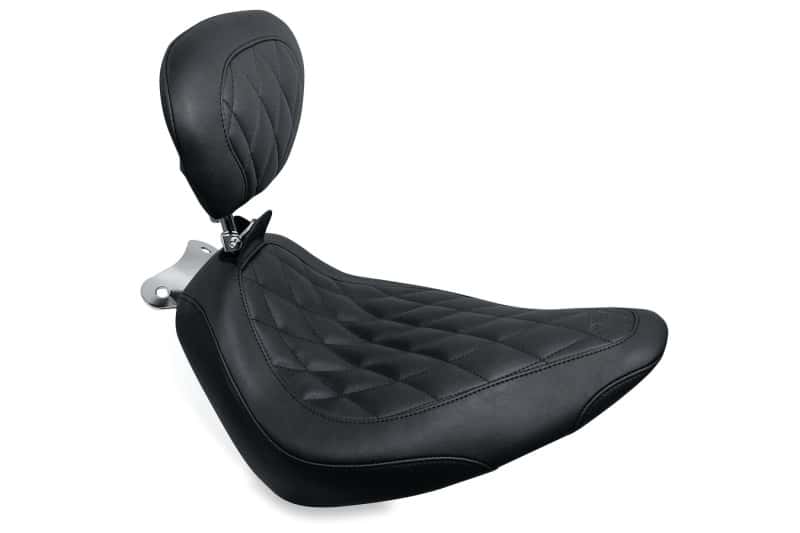 Mustang Motorcycle — Mustang 00-15 Harley Softail Standard Rear Tire Wide Tripper Solo Seat w/Driver Backrest - Black - view 1