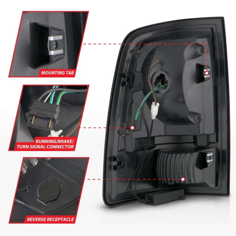 ANZO — ANZO 09-18 Dodge Ram 1500 Full LED Taillights w/ Sequential Black Housing/Clear Lens
Tail Light Set - view 6