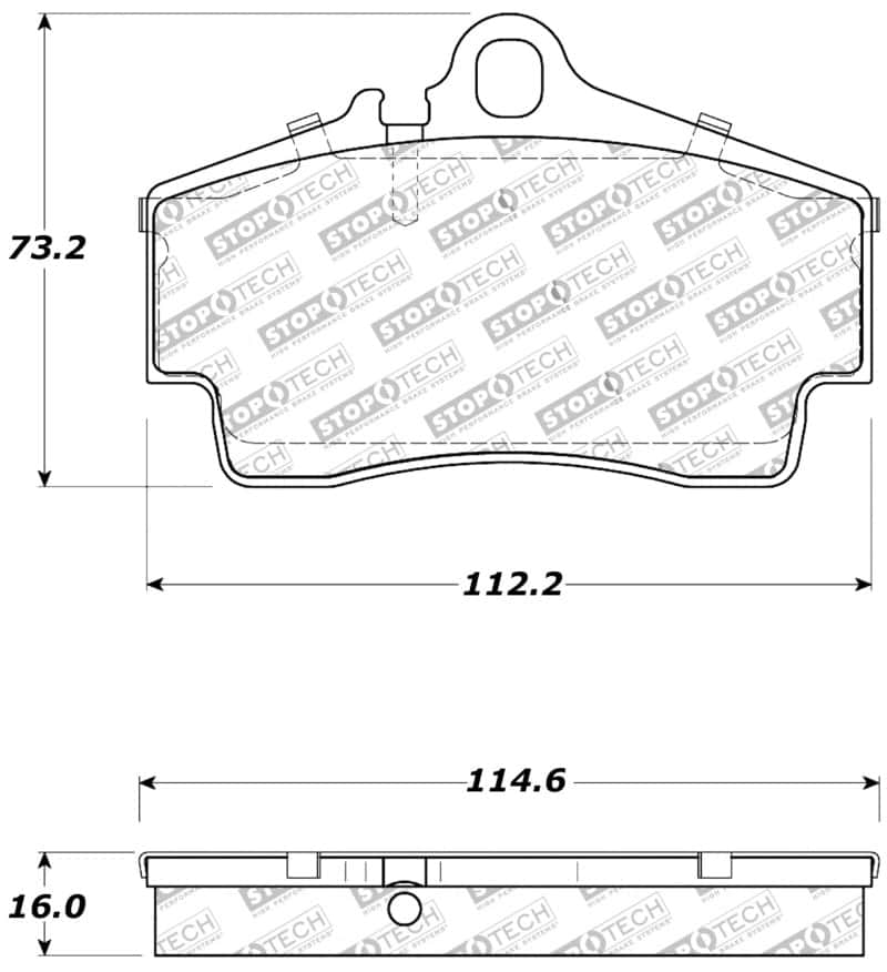 Stoptech — StopTech Performance 97-04 Porsche Boxster / 00-08 Boxster S / 98-08 911 Rear Brake Pads
Sprt Brk Pad W/Hdwr - view 2