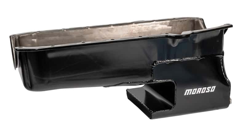 Moroso — Moroso Pre-80 Chevrolet Small Block (w/Driver Side Dipstick) Wet Sump 6qt 9in Steel Oil Pan - Black - view 4