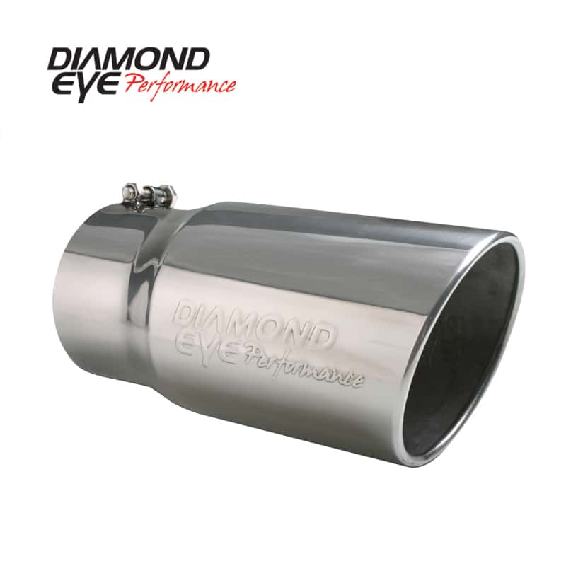 Diamond Eye Performance — Diamond Eye TIP 5inX6inX12in BOLT-ON ROLLED-ANGLE 15-DEGREE ANGLE CUT: EMBOSSED DIAMOND EYE
EXHAUST TIP 5in. - view 1