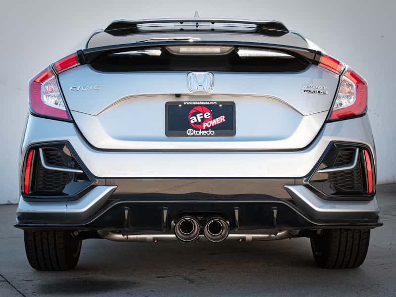 aFe — aFe Takeda 3in 304 SS Cat-Back Exhaust System w/CF Tips 17-20 Honda Civic Sport L4-1.5L (t)
Cat-Back Exhaust - view 6