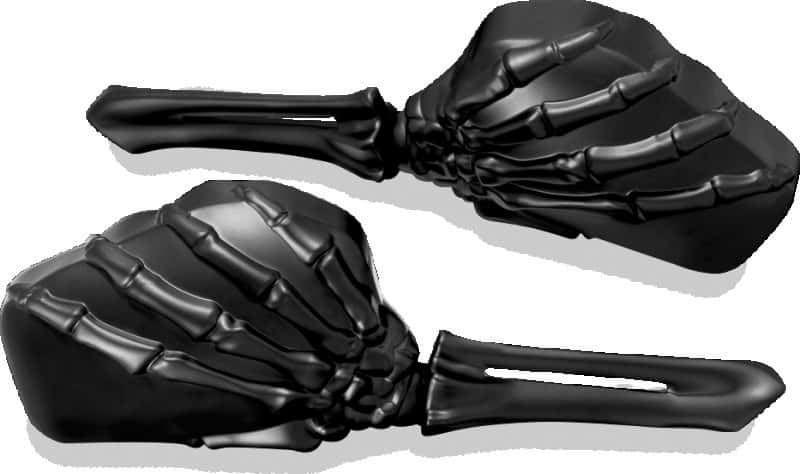 Kuryakyn — Kuryakyn Skeleton Hand Mirrors Black/Black - view 1