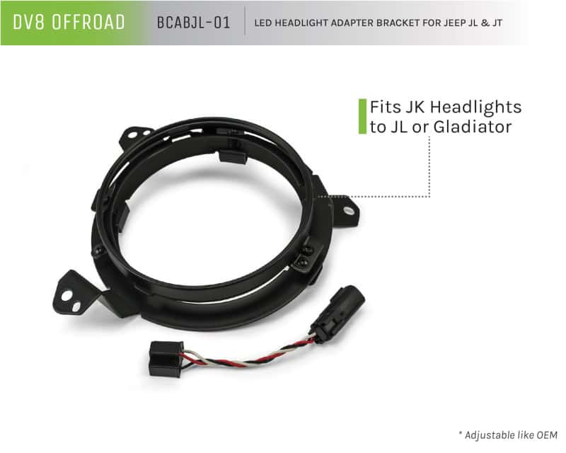 DV8 Offroad — DV8 Offroad 18+ Jeep JL/Gladiator TJ / 7in Headlights Adapter Kit - view 2