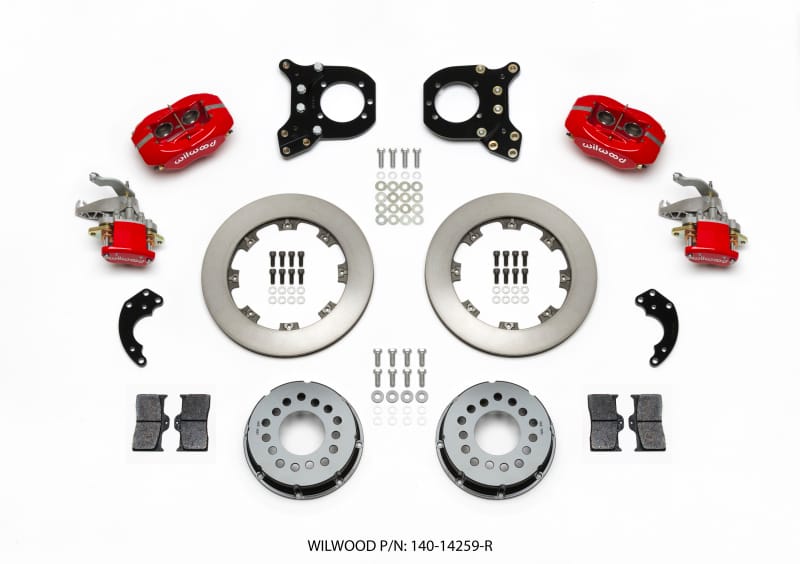 Wilwood — KIT,FDLI/MC4,P-BRAKE,12 BOLT,C-CLIP ELIM 2.91 OFFSET,STAGG MT,RED