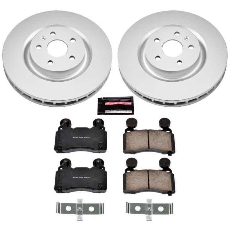 PowerStop — Genuine Geomet Coated Rotor and Low-Dust Ceramic Brake Pad Kit