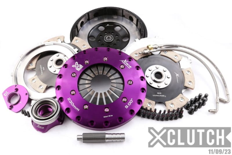 XCLUTCH — Clutch Kit Inc Chromoly Flywheel + HRB; 9" Twin Solid Ceramic Clutch Discs