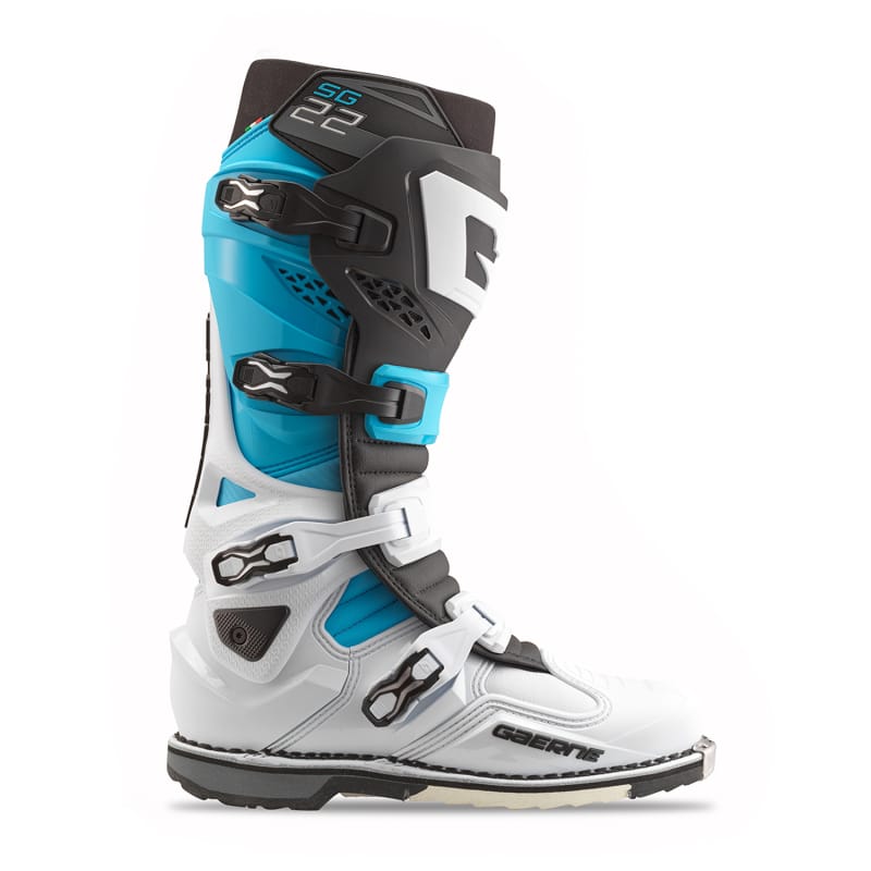 Gaerne — Gaerne SG22 Limited Edition Boot White/Black/Light Blue Size - 12