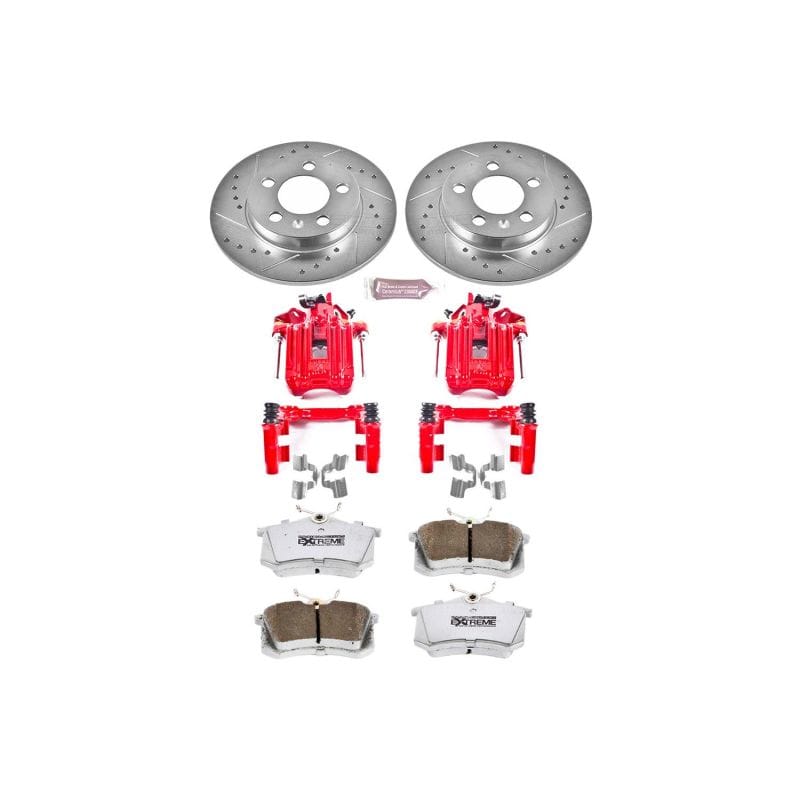 PowerStop — Z26 Street Performance Ceramic Brake Pad, Drilled Slotted Rotor, and Caliper Kit
