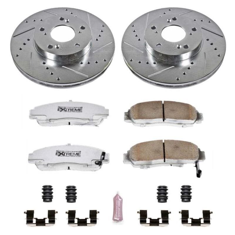 PowerStop — Z26 Street Performance Ceramic Brake Pad and Drilled & Slotted Rotor Kit