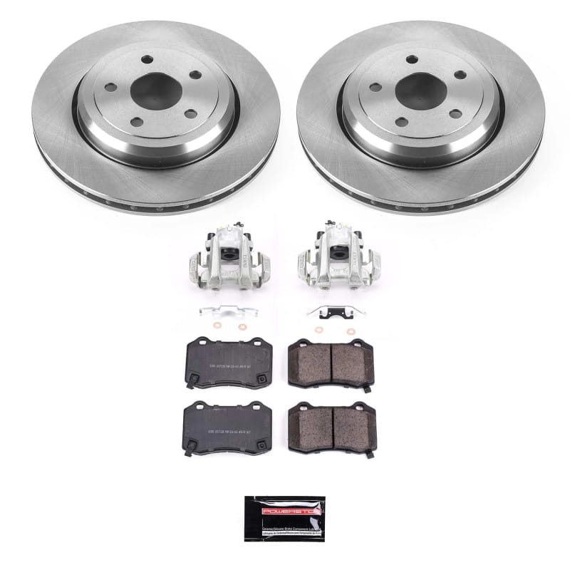 PowerStop — OE Stock Replacement Low-Dust Ceramic Brake Pad, Rotor and Caliper Kit