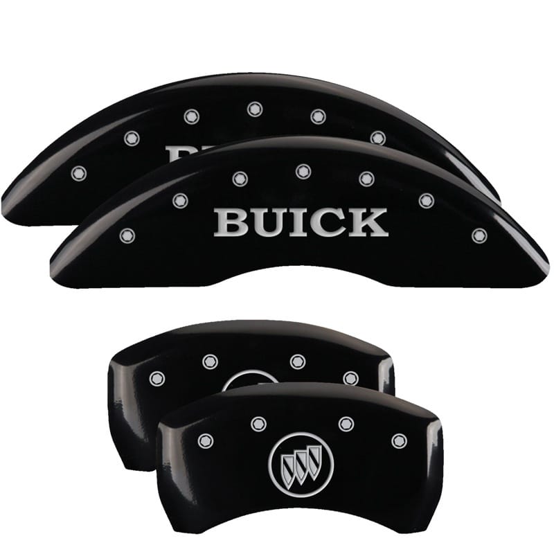 MGP — Set of 4 caliper covers, Engraved Front: Buick - Engraved Rear: Buick Shield, Bl
