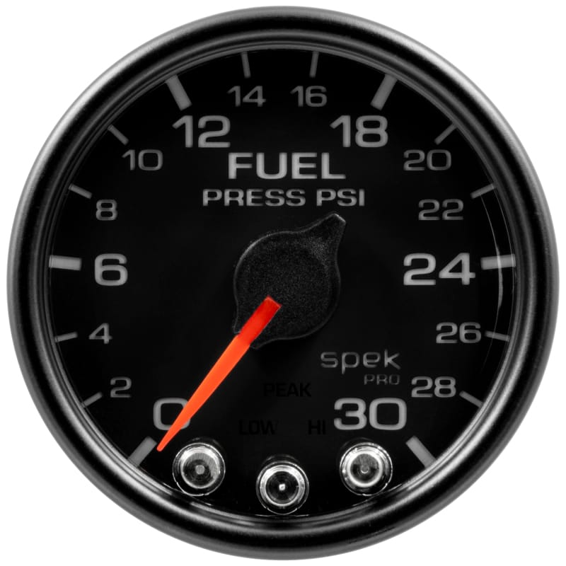 AutoMeter — GAUGE, FUEL PRESS, 2 1/16", 30PSI, STEPPER MOTOR W/PEAK & WARN, BLK/BLK, SPEK