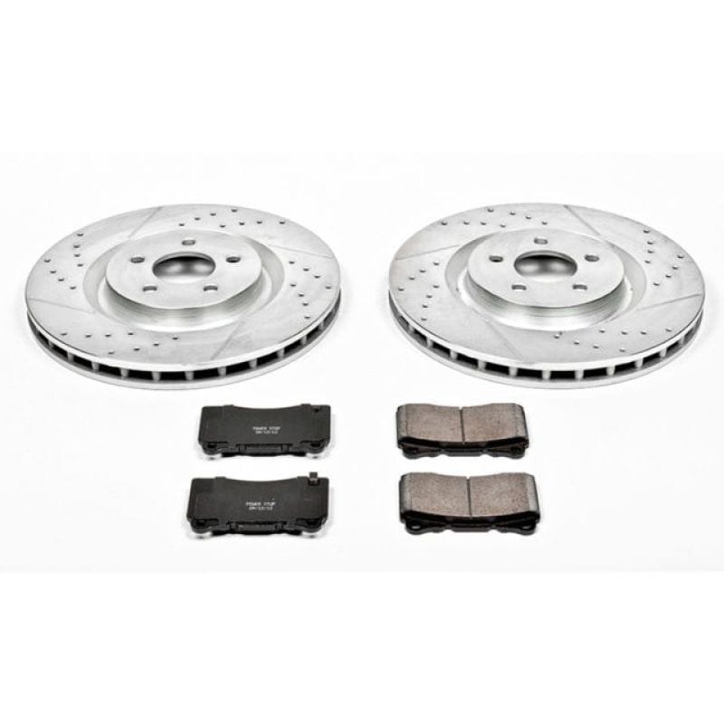 PowerStop — Z23 Daily Driver Carbon-Fiber Ceramic Brake Pad and Drilled & Slotted Rotor Kit