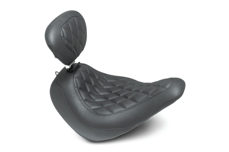 Mustang Motorcycle — Mustang 18-21 Harley Low Rider, Sport Glide Wide Tripper Solo Seat w/DBR Diamond Stitch - Black