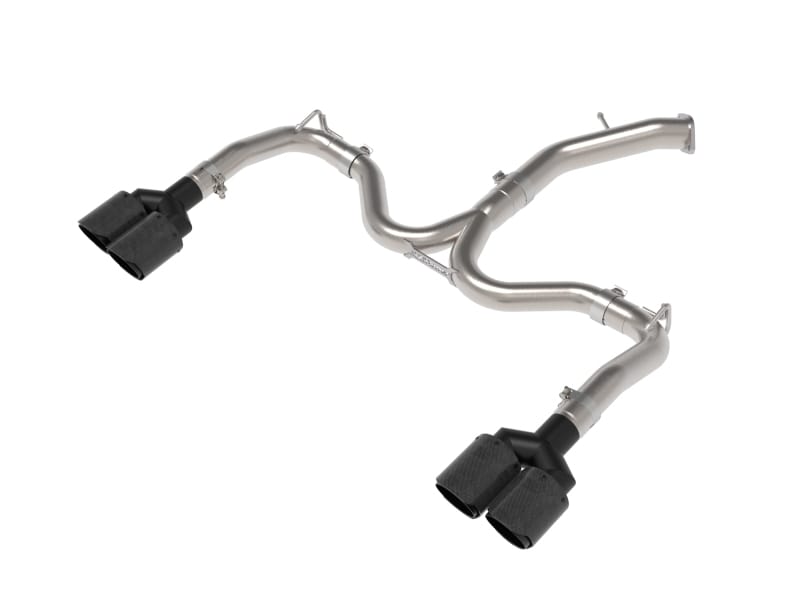 aFe — Takeda 3 IN to 2-1/2 IN 304 Stainless Steel Axle-Back Exhaust Carbon Fiber Tip