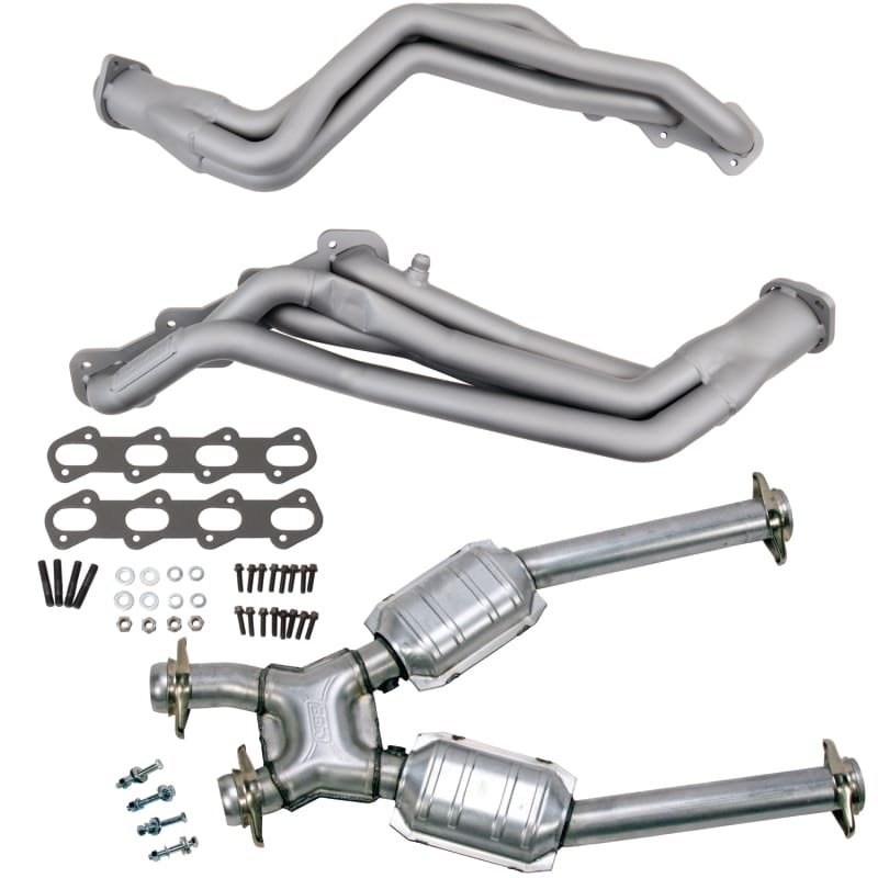 BBK — 99-04 MUSTANG COBRA 1-5/8 LONG TUBE HEADERS PLUS MID PIPE (TITANIUM CERAMIC)
Long Tube Exhaust Header w/Catted Mid X Pipe