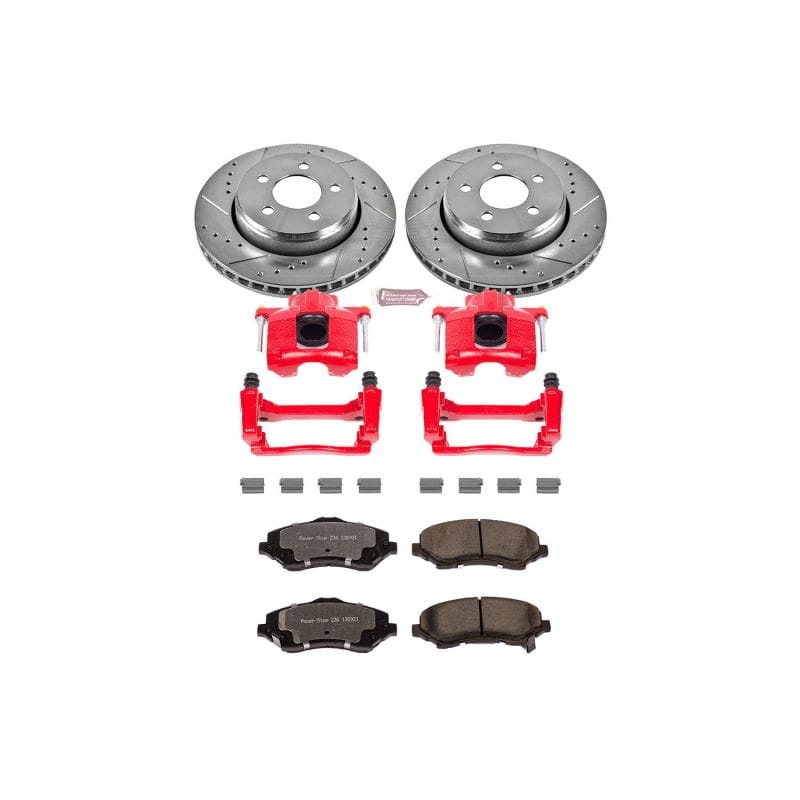 PowerStop — Z36 Truck and SUV Ceramic Brake Pad, Drilled & Slotted Rotor, and Caliper Kit