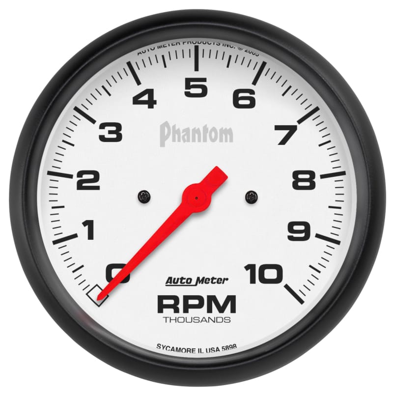 AutoMeter — GAUGE, TACHOMETER, 5", 10K RPM, IN-DASH, PHANTOM