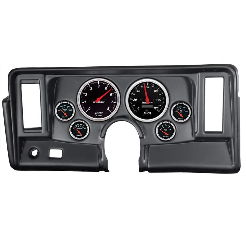 AutoMeter — DIRECT FIT DASH KIT, NOVA 69-76, TACH/MPH/FUEL/OILP/WTMP/VOLT, DESIGNER BLACK