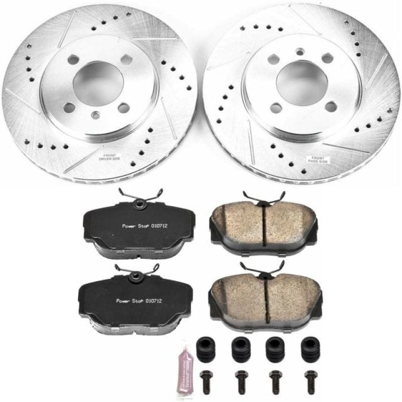 PowerStop — Z23 Daily Driver Carbon-Fiber Ceramic Brake Pad and Drilled & Slotted Rotor Kit