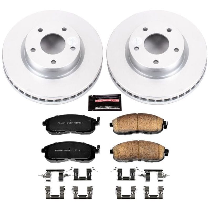 PowerStop — Genuine Geomet Coated Rotor and Low-Dust Ceramic Brake Pad Kit