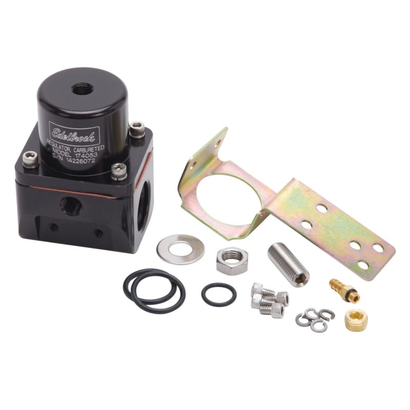 Edelbrock — Edelbrock Fuel Pressure Regulator Carbureted 180 GPH 5-10 PSI -10 In/Out -6 Return Black
PUMPS